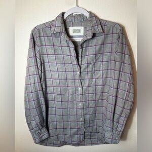 GRAYSON The Hero Long Sleeve Button Down Shirt Gray Purple Plaid size 2/ S
